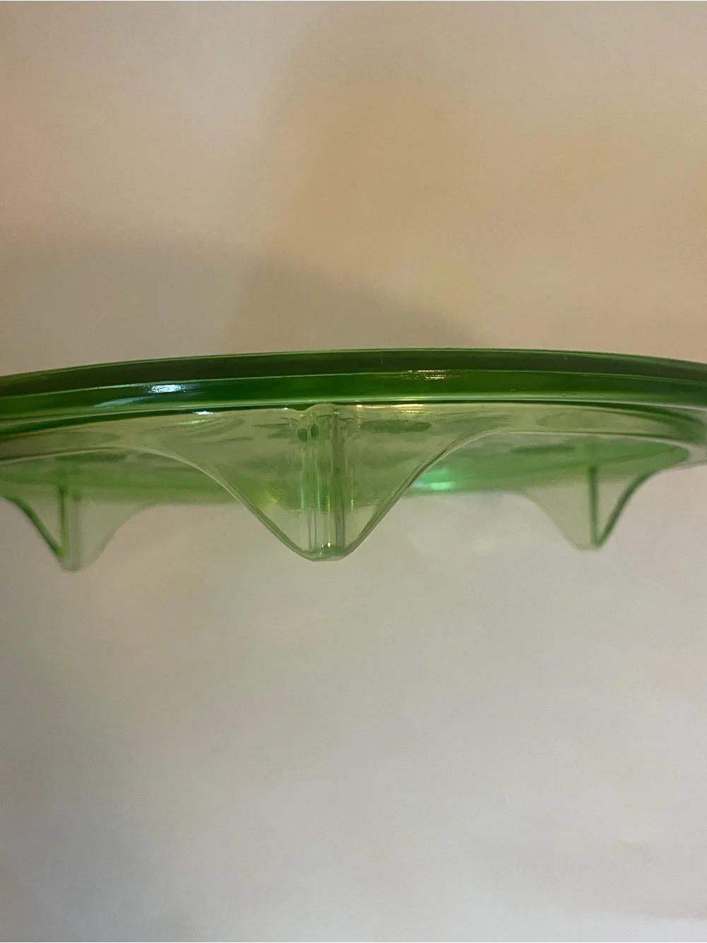 Vintage Jeannette Uranium Glass Cake Plate Sunflower Pattern Depression Glass